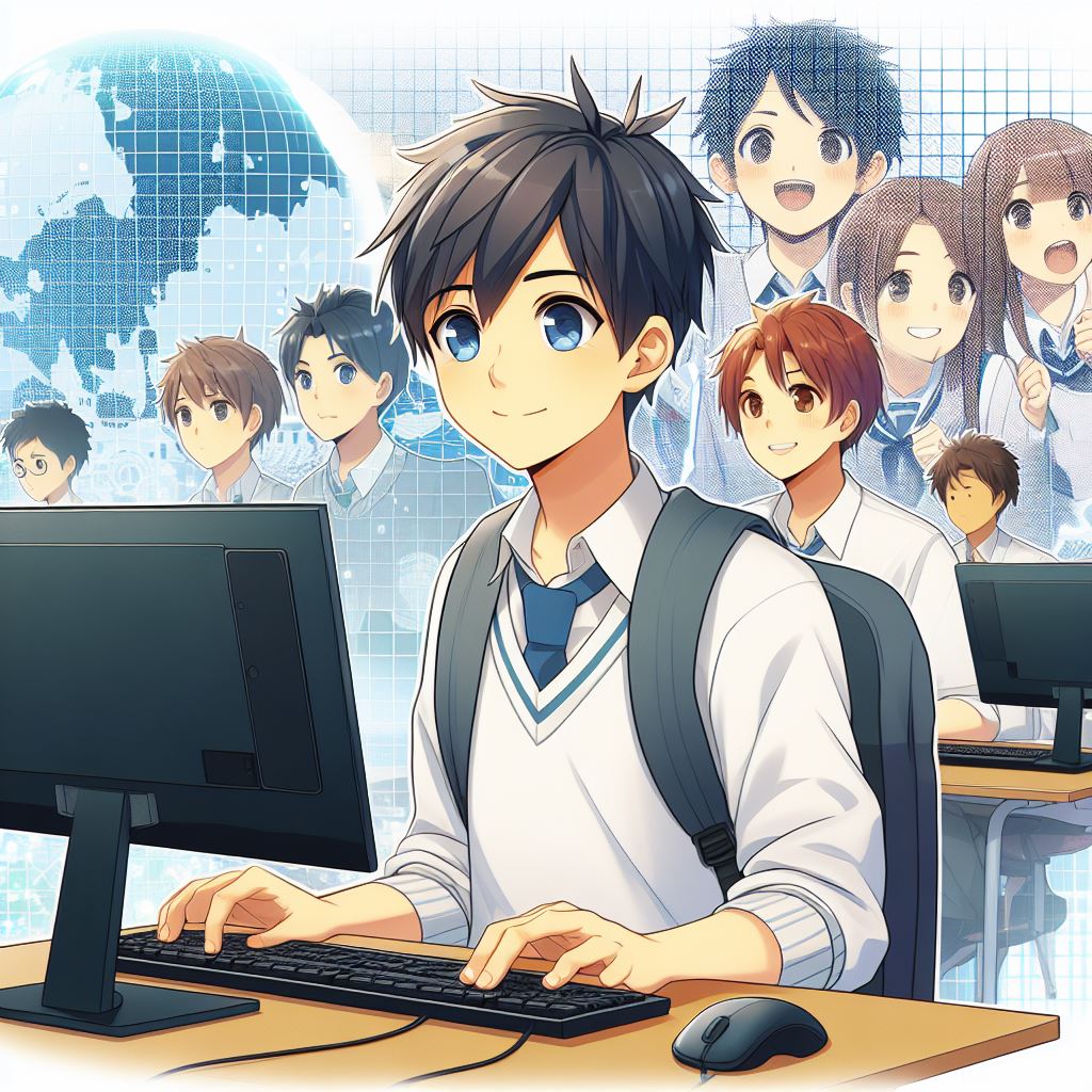 students with computer